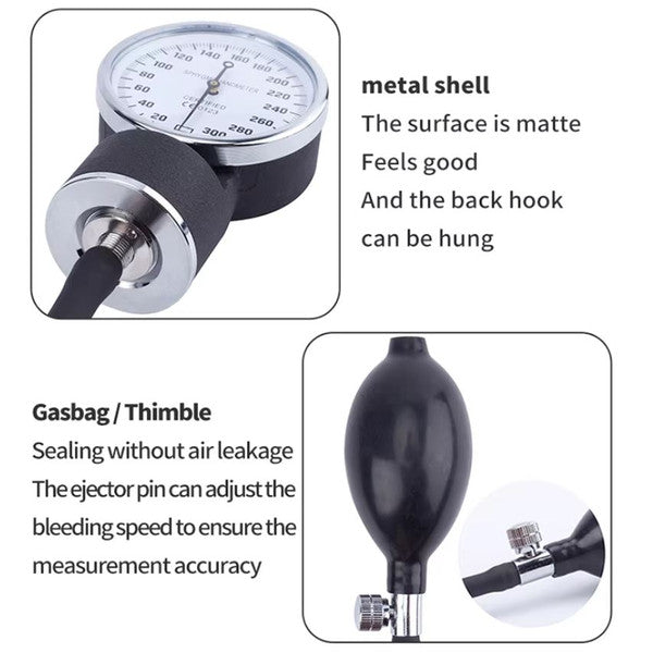 Manual Blood Pressure Monitor with Stethoscope and Adjustable Cuff for Accurate Home Health Care