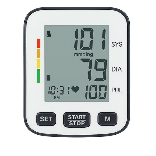 Automatic One-Touch Wrist Blood Pressure and Pulse Monitor with Case