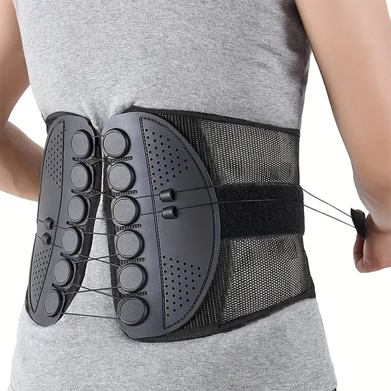 Unisex Lumbar Support Wrap, Breathable Waist Back Brace, Posture Corrector for Sciatica, Herniated Disc, Rapid Recovery