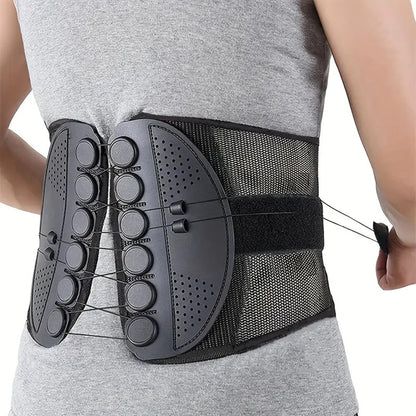 Unisex Lumbar Support Wrap, Breathable Waist Back Brace, Posture Corrector for Sciatica, Herniated Disc, Rapid Recovery