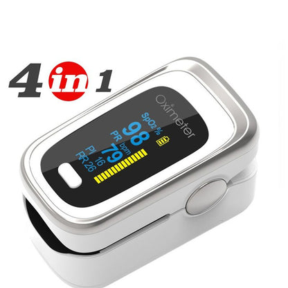 Finger Pulse Oximeter with SpO2, PR, PI, RR Monitoring, OLED Display Heart Rate & Oxygen Saturation Meter