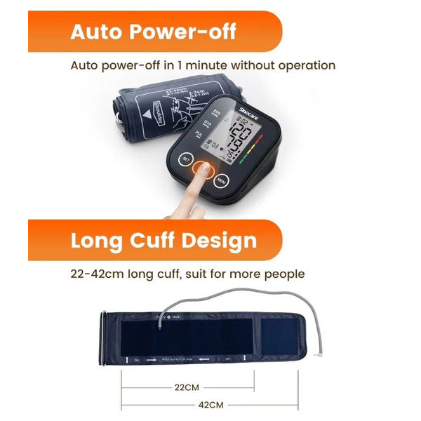 Upper Arm Automatic Blood Pressure Monitor Portable Digital BP Meter for Health Tracking