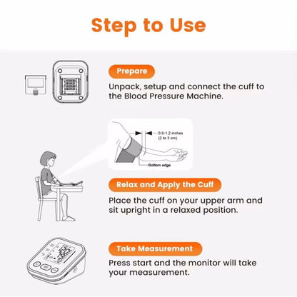 Upper Arm Automatic Blood Pressure Monitor Portable Digital BP Meter for Health Tracking