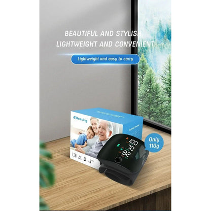 Rechargeable Wrist Blood Pressure Monitor – Accurate Digital Tensiometer with Heart Rate & LED Display