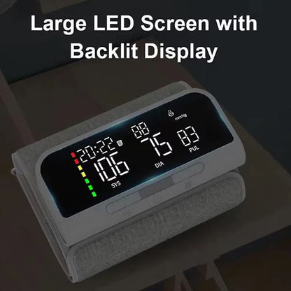 Rechargeable Full Upper Arm Blood Pressure Monitor with Large LCD Screen and Voice Alerts