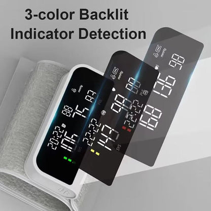 Rechargeable Full Upper Arm Blood Pressure Monitor with Large LCD Screen and Voice Alerts