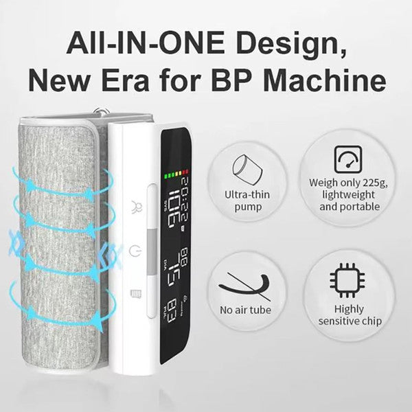 Rechargeable Full Upper Arm Blood Pressure Monitor with Large LCD Screen and Voice Alerts