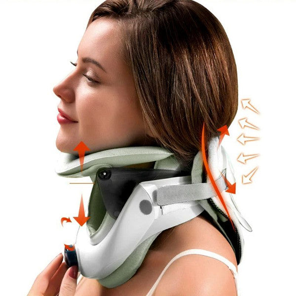 Air Sac Adjustable Neck Stretcher Collar for Home Traction, Spine Alignment Cervical Neck Traction Device