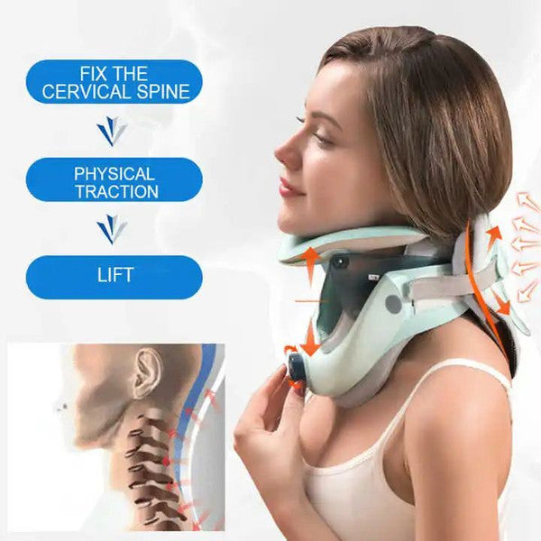 Air Sac Adjustable Neck Stretcher Collar for Home Traction, Spine Alignment Cervical Neck Traction Device
